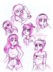 Size: 2396x3196 | Tagged: safe, artist:cosmicponye, twilight sparkle, human, g4, high res, humanized, monochrome, sketch, twilight sparkle (alicorn)