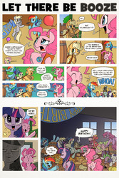 Size: 2625x3937 | Tagged: dead source, safe, artist:inkypsycho, applejack, berry punch, berryshine, big macintosh, bon bon, carrot top, cheerilee, daisy, derpy hooves, dj pon-3, doctor whooves, flower wishes, fluttershy, golden harvest, lyra heartstrings, octavia melody, pinkie pie, rainbow dash, rarity, spike, sweetie drops, thunderlane, time turner, twilight sparkle, vinyl scratch, alicorn, pony, g4, alcohol, balloon, barrel, berryshy, blowing up balloons, cider, comic, drinking, drunk, drunk aj, drunk rarity, drunker dash, drunker spike, drunkershy, excalibur face, female, hard cider, high res, male, mane seven, mane six, mare, party, passed out, plewds, puffy cheeks, ship:cheerimac, ship:sparity, shipping, slice of life, straight, twilight sparkle (alicorn), wall of tags