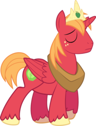 Size: 827x1076 | Tagged: safe, artist:walrusinc, big macintosh, alicorn, pony, g4, bigmacicorn, male, princess big mac, race swap, simple background, solo, transparent background, vector