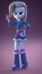 Size: 540x960 | Tagged: safe, artist:3d thread, artist:creatorofpony, artist:pika-robo, trixie, equestria girls, g4, 3d, 3d model, blender, boots, clothes, female, hoodie, looking at you, skirt, solo, sweater, teenager