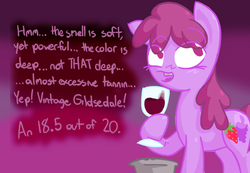 Size: 650x450 | Tagged: safe, artist:frostedwarlock, berry punch, berryshine, g4, ask, female, glass, rainbow dash replies, solo, tumblr, wine, wine tasting