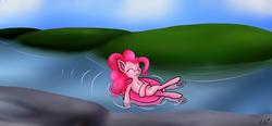 Size: 2800x1300 | Tagged: safe, artist:novaspark, pinkie pie, earth pony, pony, g4, female, solo, water