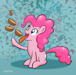 Size: 1000x990 | Tagged: safe, artist:empyu, pinkie pie, earth pony, pony, g4, female, pi, pie, pun, solo, that pony sure does love pies