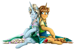 Size: 3139x2089 | Tagged: safe, artist:namyg, pony, anna, duo, elsa, frozen (movie), high res, ponified, simple background, transparent background