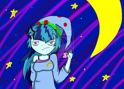 Size: 2669x1910 | Tagged: safe, artist:sonatablaze, sonata dusk, equestria girls, g4, clothes, female, hat, nightcap, pajamas, solo