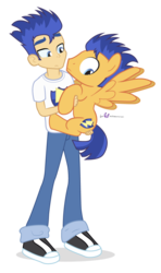 Size: 580x980 | Tagged: safe, artist:dm29, flash sentry, human, pony, equestria girls, g4, awkward, diasentres, duo, holding a pony, human ponidox, julian yeo is trying to murder us, simple background, transparent background, wingboner