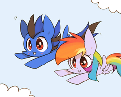 Size: 1000x800 | Tagged: safe, artist:joycall6, rainbow dash, oc, g4, flying