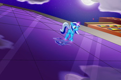 Size: 2329x1547 | Tagged: safe, artist:gigasparkle, minuette, g4, city, female, reflection, solo, wall climbing