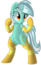 Size: 1429x2242 | Tagged: safe, artist:january3rd, lyra heartstrings, pony, g4, belly button, bipedal, clothes, cute, female, fighting stance, lyrabetes, simple background, socks, solo, striped socks, transparent background