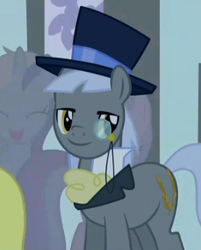 Size: 270x335 | Tagged: safe, screencap, caesar, count caesar, minuette, sea swirl, seafoam, earth pony, pony, g4, green isn't your color, background pony, cropped, hat, male, monocle, monocle and top hat, solo focus, stallion, top hat