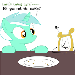 Size: 601x604 | Tagged: safe, artist:9mmbrony, lyra heartstrings, g4, alliteration, lyre, pun