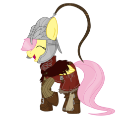 Size: 1904x1856 | Tagged: safe, fluttershy, g4, armor, dark souls, dark souls 2, falconer, fantasy class