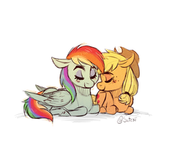 Size: 500x454 | Tagged: safe, artist:sutexii, applejack, rainbow dash, g4, female, lesbian, ship:appledash, shipping