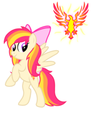 Size: 1024x1365 | Tagged: safe, artist:birdivizer, oc, oc only, oc:sunkist, bow, cute, cutie mark, cutie mark background, hair bow, rearing, simple background, solo, transparent background