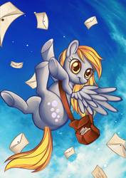 Size: 1024x1448 | Tagged: safe, artist:sprucie, derpy hooves, pegasus, pony, g4, bubble butt, butt, female, mail, mare, plot, solo, underhoof