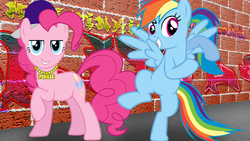 Size: 1280x720 | Tagged: safe, artist:schoolboy bro, pinkie pie, rainbow dash, g4, humor