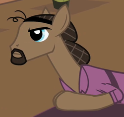 Size: 370x350 | Tagged: safe, screencap, jesús pezuña, earth pony, pony, g4, the cutie pox, background pony, cropped, male, ponified, solo, stallion, the big lebowski