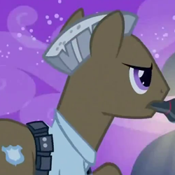 Size: 250x250 | Tagged: safe, screencap, night watch, vigilance, g4, my little pony: friendship is magic, read it and weep, background pony, flashlight (object), security officer, solo