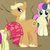 Size: 166x166 | Tagged: safe, screencap, bon bon, candy twirl, oregon trail (g4), sweetie drops, earth pony, pony, family appreciation day, g4, my little pony: friendship is magic, background pony, cropped, female, male, mare, offscreen character, picture for breezies, solo focus, stallion