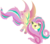 Size: 2474x2156 | Tagged: dead source, safe, artist:lillygeneva, fluttershy, g4, female, flutterbat, high res, rainbow power, rainbow power-ified, simple background, solo, transparent background, vector