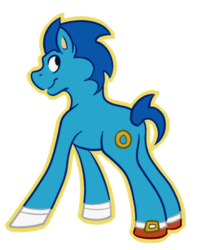 Size: 360x452 | Tagged: safe, artist:halfway-to-insanity, pony, male, ponified, simple background, solo, sonic the hedgehog, sonic the hedgehog (series), transparent background