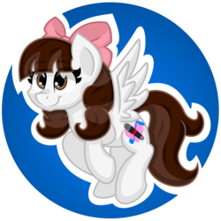 Size: 3700x3700 | Tagged: safe, artist:partypievt, oc, oc only, oc:jennabun, pegasus, pony, fanart, flying, high res, jennabun, simple background, solo, transparent background, voice actor