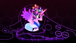 Size: 3840x2160 | Tagged: safe, artist:antylavx, artist:dakotawilk, artist:racefox, princess cadance, g4, alternate hairstyle, clothes, dress, high res, spread wings, vector, wallpaper