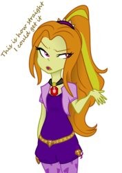 Size: 827x1169 | Tagged: safe, artist:glacierclear, artist:sketchy brush, adagio dazzle, equestria girls, g4, alternate hairstyle, collaboration, dialogue, simple background, solo, straight hair, transparent background, vector, vector trace