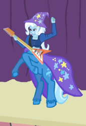 Size: 2550x3720 | Tagged: safe, artist:oneovertwo, trixie, centaur, ponytaur, taur, equestria girls, g4, female, guitar, high res, solo