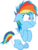 Size: 1539x2011 | Tagged: safe, artist:megarainbowdash2000, rainbow dash, pegasus, pony, g4, blue coat, cute, diaper, female, filly, multicolored hair, non-baby in diaper, poofy diaper, rainbow hair, solo, young