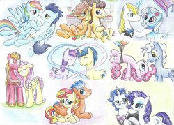 Size: 1024x732 | Tagged: dead source, safe, artist:islamilenaria, applejack, big macintosh, caramel, comet tail, flash sentry, fluttershy, pinkie pie, pokey pierce, prince blueblood, rainbow dash, rarity, soarin', sunset shimmer, trixie, twilight sparkle, alicorn, pony, g4, :o, bedroom eyes, cuddling, cute, eye contact, eyes closed, female, floppy ears, flower, flower in hair, flying, holding hooves, horn, horns are touching, hug, magic, male, mare, nuzzling, old cutie mark, open mouth, prone, ship:bluetrix, ship:carajack, ship:cometlight, ship:flashimmer, ship:fluttermac, ship:pokeypie, ship:raripants, ship:soarindash, shipping, sitting, smiling, snuggling, spread wings, straight, sweet dreams fuel, twilight sparkle (alicorn), upside down, wide eyes, winghug