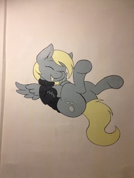 Size: 1536x2048 | Tagged: safe, artist:joey darkmeat, derpy hooves, pegasus, pony, g4, female, graffiti, mare, mural, solo