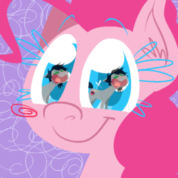 Size: 550x550 | Tagged: safe, artist:alittleofsomething, pinkie pie, g4, crossover, dan, dan vs, fanfic art, lineless, ponified, the wheel and the butterfly saga