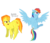 Size: 3500x3000 | Tagged: safe, artist:slim-shady, rainbow dash, spitfire, g4, backwards cutie mark, high res