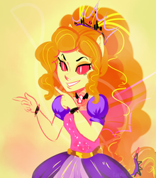 Size: 881x1000 | Tagged: safe, artist:puffpink, adagio dazzle, equestria girls, g4, my little pony equestria girls: rainbow rocks, female, fin wings, ponied up, solo