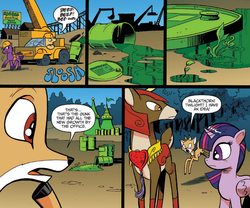 Size: 1037x864 | Tagged: safe, idw, official comic, blackthorn, bramble, rarity, spike, alicorn, deer, pony, friendship is magic #28, g4, spoiler:comic, comic, crane, female, male, mare, stallion, unnamed character, unnamed pony