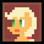 Size: 144x144 | Tagged: safe, artist:liracrown, applejack, g4, hatless, minimalist, missing accessory, pixel art