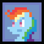 Size: 144x144 | Tagged: safe, artist:liracrown, rainbow dash, g4, minimalist, pixel art