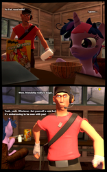 Size: 1280x2048 | Tagged: safe, artist:gergta, twilight sparkle, g4, 3d, alternate hairstyle, best friends forever, comic, crossover, gmod, grand theft auto, gta san andreas, mad milk, noob, scout (tf2), team fortress 2