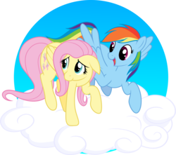 Size: 5000x4410 | Tagged: safe, artist:vulthuryol00, fluttershy, rainbow dash, g4, absurd resolution, simple background, transparent background, vector