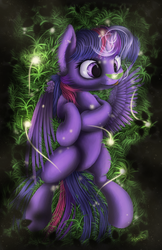 Size: 2286x3538 | Tagged: safe, artist:detomasko, twilight sparkle, alicorn, pony, g4, cute, female, grass, high res, leaf, mare, solo, tongue out, twilight sparkle (alicorn)