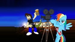 Size: 2560x1440 | Tagged: safe, artist:alerkina4the5th, rainbow dash, g4, movie spoof, movies