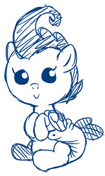 Size: 415x696 | Tagged: safe, artist:fillyscoots42, pound cake, pony, g4, baby, baby pony, diaper, foal, male, monochrome, poofy diaper, solo
