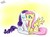 Size: 420x308 | Tagged: safe, artist:vvw84, fluttershy, rarity, g4, female, kissing, lesbian, ship:flarity, shipping, wingboner