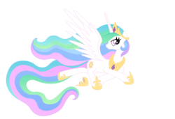 Size: 5211x3556 | Tagged: safe, artist:frostenstein, princess celestia, pony, g4, absurd resolution, female, mare, on side, simple background, solo, spread wings, transparent background, vector