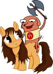 Size: 507x709 | Tagged: dead source, safe, oc, oc only, oc:maría teresa de los ponyos paguetti, dog, earth pony, pony, female, hispachan, mare, mascot, ñ