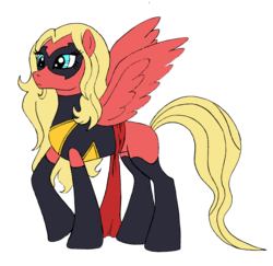 Size: 2444x2373 | Tagged: safe, artist:edcom02, artist:jmkplover, pegasus, pony, carol danvers, crossover, high res, marvel, ms. marvel, ponified, simple background, superhero, transparent background