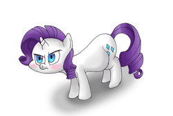 Size: 2242x1520 | Tagged: safe, artist:seenty, rarity, pony, unicorn, g4, belly, blushing, female, frown, glare, grumpy, pregnant, scowl, solo