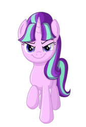 Size: 1944x2880 | Tagged: safe, artist:thecheeseburger, starlight glimmer, pony, unicorn, g4, the cutie map, female, horn, mare, raised eyebrow, raised leg, s5 starlight, simple background, smug, smuglight glimmer, solo, transparent background