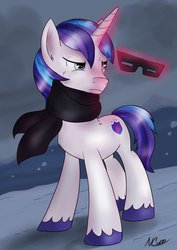 Size: 752x1063 | Tagged: safe, artist:cwossie, shining armor, g4, clothes, crystal empire, goggles, male, scarf, solo